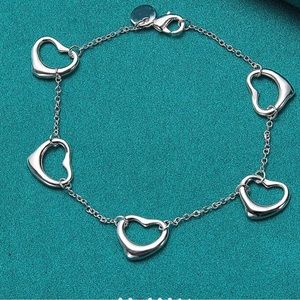 Beautiful Sterling Silver Floating Heart Bracelet
